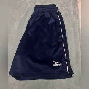 Blue athletic score shorts ; boys youth small